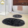 Mijölnir Juego de alfombrillas de baño de algodón, 2 piezas, Antracita